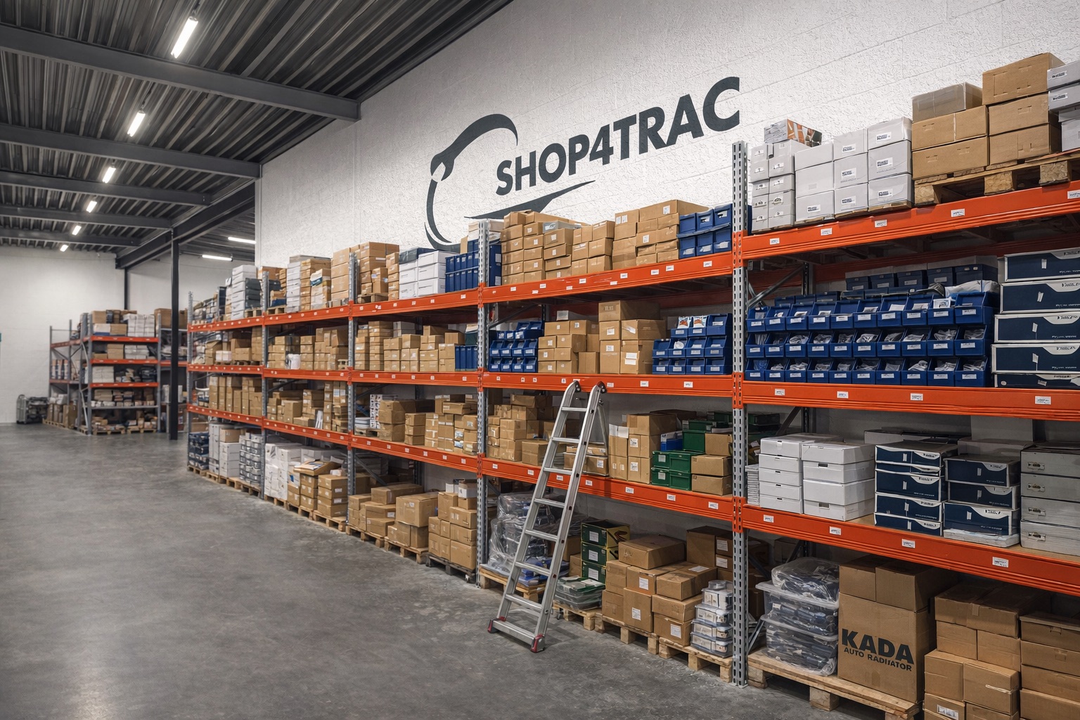 Estantería de almacén con stock de Shop4Trac