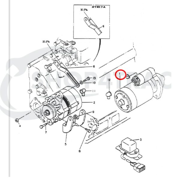 Motor de arranque Yanmar 2QM20 / 3HM35 / 3JH / 4JH – diésel marino