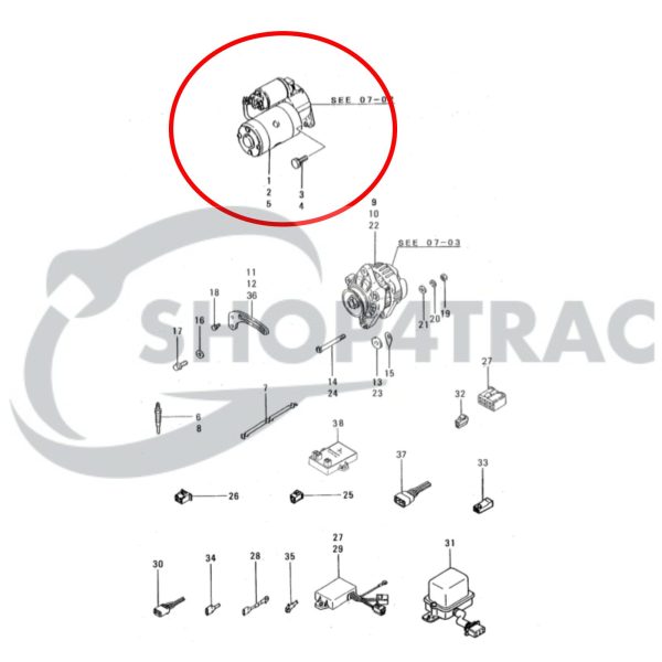 Motor de arranque Mitsubishi L2A / L2E / L3A / L3E – Motor diésel marino Vetus &amp; Solé Diesel