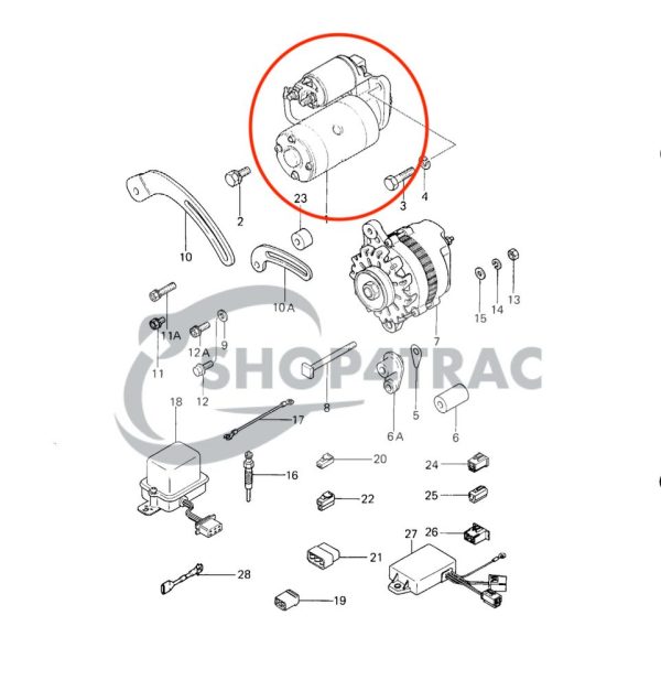 Motor de arranque Mitsubishi K3 / K4 – Motor diésel marino Vetus &amp; Solé Diesel