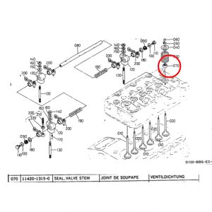 Retén de vástago de válvula (klepseal) – Beta Marine Beta 10/14/20 | Nanni N2.10/N2.14/N3.21