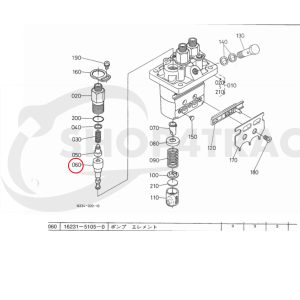 Émbolo / elemento de inyección Beta Marine Beta 28 / Beta 30 – Nanni N3.30 – Universal M-25XPB