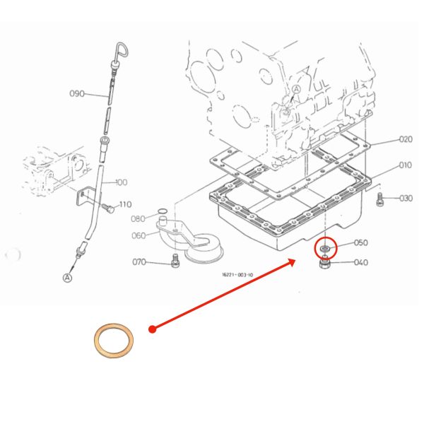 Anillo de sellado de cobre tapón de drenaje – Beta Marine Beta 10/14/20 | Nanni N2.10/N2.14/N3.21