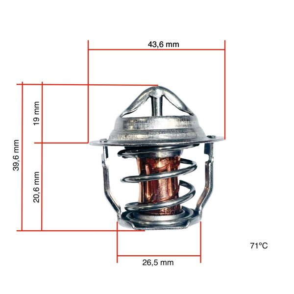 Termostato 44 mm (71 °C) Beta Marine Beta 28 / Beta 30 – Nanni N3.30 – Universal M-25XPB