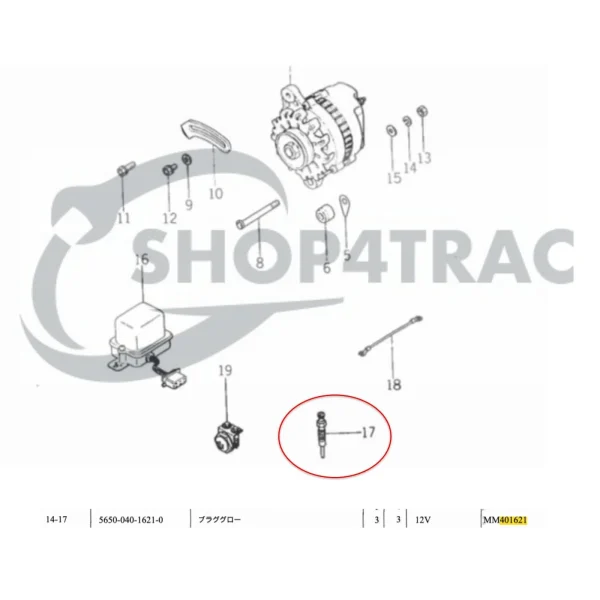 Bujía de Incandescencia Solé Diesel Mini 33 | Mini 44 | Mini 55 – Vetus M4.15 | M4.17 – Craftsman Marine CM4.42 – JF Marine Power JF10 | JF15