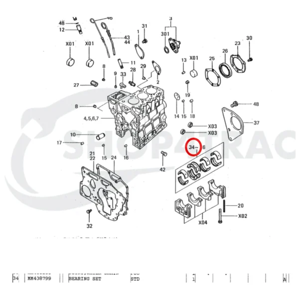 Juego de Cojinetes Principales Solé Diesel Mini 26 – Vetus M3.09 | M3.28 – Craftsman Marine CM3.27 – JF Marine Power JF6-1500