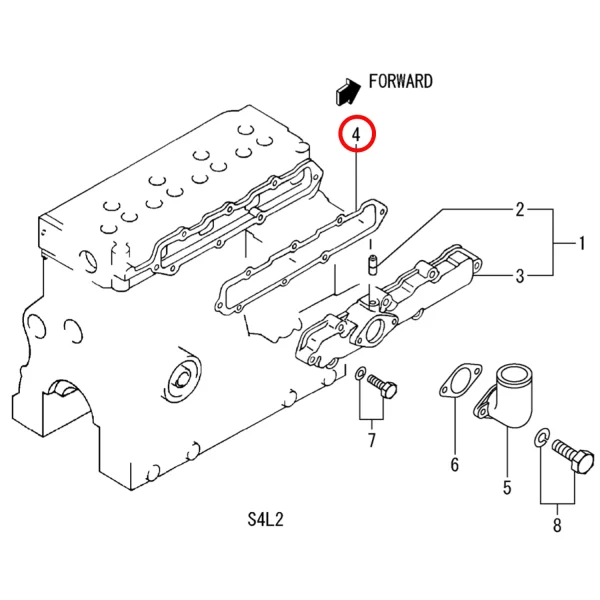 Junta de Colector de Admisión Diésel Solé Mini 44 | Mini 55 – Vetus M4.15 | M4.17 – Craftsman Marine CM4.42 – JF Marine Power JF15