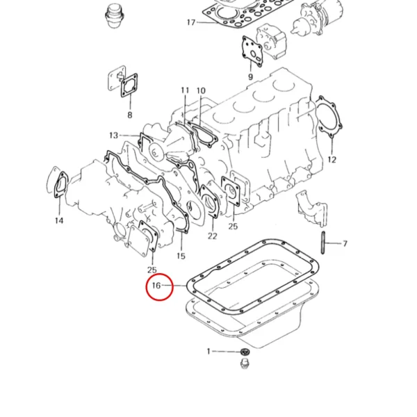 Junta de cárter de aceite Solé Diesel Mini 32 | Mini 34 – Vetus M4.14 – Meiki M4DM
