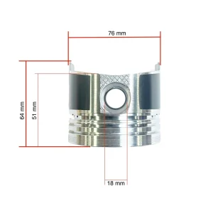 Pistón 18mm Solé Diesel Mini 11 | Mini 17 | Mini 26 – Vetus M2.06 | M3.09 | M3.28 – Craftsman Marine CM2.16 | CM3.27 – JF Marine Power JF6-1500