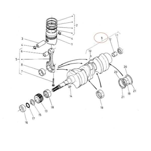 Cigüeñal Universal M-25 – Nanni 3.90HE
