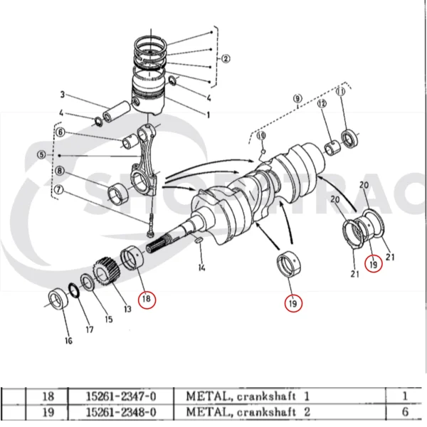 Juego de cojinetes de bancada Universal M-25 | M-25XP – Nanni 3.90HE – Renault Marine D950 – STD.