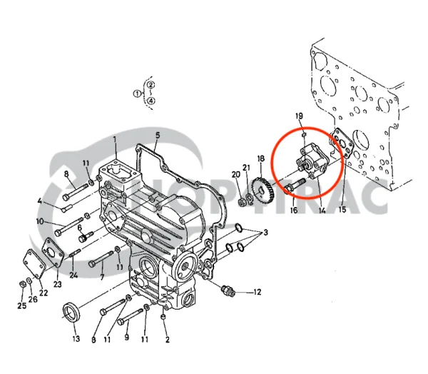 Bomba de aceite de motor Universal M15 | M-25 | M-25XP | M-35 – Nanni 3.90HE | 4.110HE – Renault Marine D950
