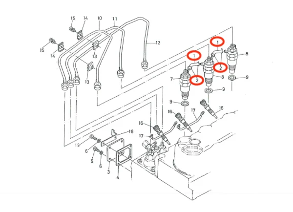 Tubo de retorno Universal M-25 | M-25XP – Nanni 3.90HE – Renault Marine D950