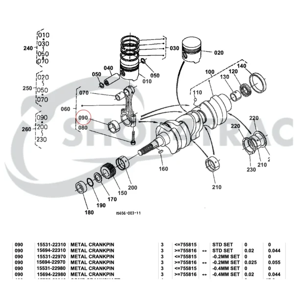 Cojinete de biela Universal M15 | M-25 | M-35 – Nanni 3.90HE – +0,20mm