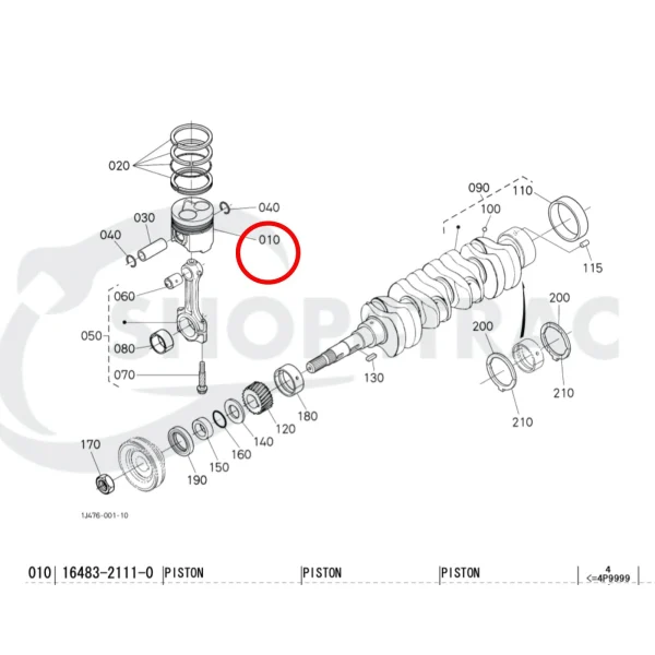 Pistón Beta Marine Beta 45 – Nanni N4.40 | 4.150 HE | 4.200 HE | 4.200 TD (83 mm, IDI)