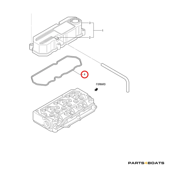 Junta de Tapa de Válvulas Solé Diesel Mini 44 | Mini 55 – Vetus M4.15 | M4.17 – Craftsman Marine CM4.42 – JF Marine Power JF15