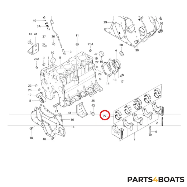 Juego de Cojinetes Principales Solé Diesel Mini 44 | Mini 55 – Vetus M4.15 | M4.17 – Craftsman Marine CM4.42 – JF Marine Power JF15